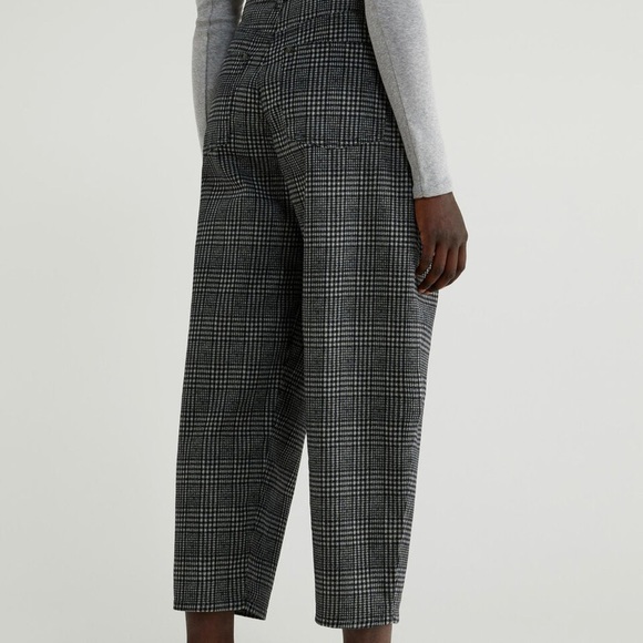 ✨Benetton (NWT) High-Waisted Check Trousers Dark Gray Size 25✨ - Picture 10 of 10
